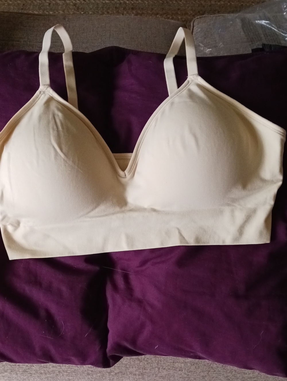 Everyday Light Cream Wireless Bralette with Unremovable Cups